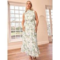 Yours Tiered Maxi Dress - Ivory/White