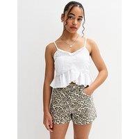 New Look 915 Girls Pintuck Frill Trim Baby Doll Top - White