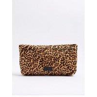 River Island Pony Roll Top Clutch - Brown
