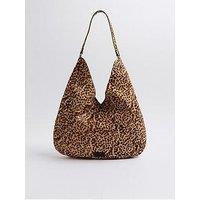 River Island Oversized Pony Rope Slouch - Brown