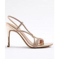 River Island Diamante Strappy Heel - Gold