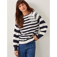 Monsoon Lou Lace Jumper - Navy