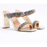 River Island Diamante Straps Heeled Sandal - Multi
