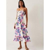 Monsoon Fiona Floral Bandeau Midi Dress - Ivory