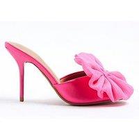 River Island Oversized Bow Mule - Bright Pink