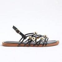 River Island Beaded Metal Sandal - Black