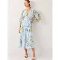 Monsoon Rowan Wrap Dress - Blue