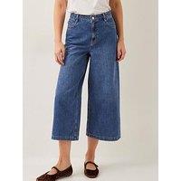 Monsoon Jenna Wide Leg Crop Jean - Blue