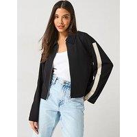 Vero Moda Panel Zip Up Jacket - Black