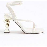 River Island Feature Heel Sandal - Cream