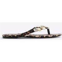 River Island Starfish Flip Flop - Light Brown