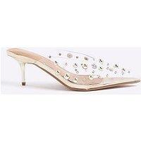 River Island Vinyl Studded Mule Court - Clear