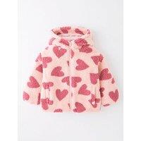 Mini V By Very Girls Borg Heart Printed Jacket - Multi
