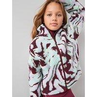 V By Very Girls Fleece Bright Borg Camo Jacket - Multi