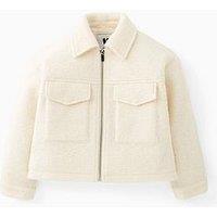V By Very Girls Pocket Detail Zip Up Jacket - Cream