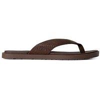 Ugg Men'S Seaside Ii Leather Flip Flops - Brown