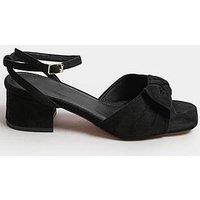 Yours Extra Wide Fit Block Heel Bow Sandal - Black