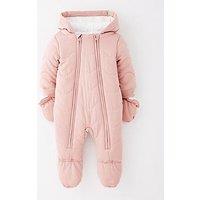 Mini V By Very Baby Girl Chevron Snowsuit - Pink