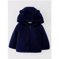 Mini V By Very Baby Boy Borg Jacket - Navy