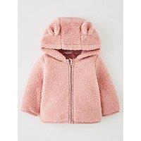 Mini V By Very Baby Girl Borg Jacket - Pink