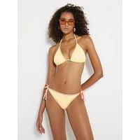 River Island Zip Bandeau Texture Bikini - Orange