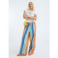 River Island Stripe Wide Leg Trousers - Multi Colour
