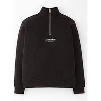 Jack & Jones Junior Boys Soho 1/4 Zip Sweater - Black