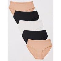Everyday 5Pk Plain Cotton Hipster Briefs - Multi