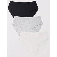 Everyday 3Pk Plain Cotton Hipster Briefs - Multi