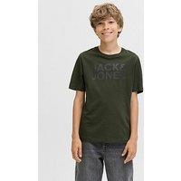 Jack & Jones Junior Boys Corp Logo Short Sleeve T-Shirt - Khaki