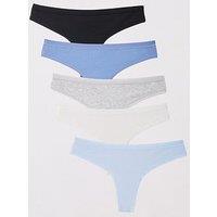 Everyday 3Pk Plain Cotton Thongs - Multi