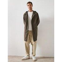 Very Man Longline Hooded Parka Jacket - Khaki