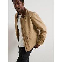 The Very Collection Canvas Barn Jacket With Cord Collar - Beige