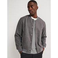 Very Man Faux Wool Bomber - Charcoal
