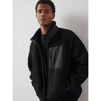 The Very Collection Borg Contrast Fleece Jacket - Black