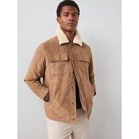 The Very Collection Borg Collar Trucker Jacket - Brown