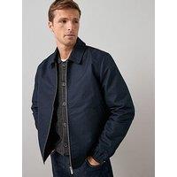 The Very Collection Cotton Rich Collared Harrington Jacket - Navy