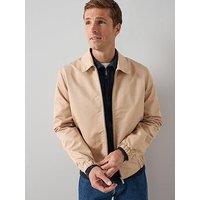 The Very Collection Cotton Rich Collared Harrington Jacket - Stone