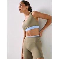 P.E Nation Womens Training Frequency Sports Bra - Beige