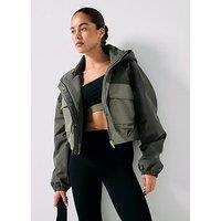 P.E Nation Womens Training Guild Crop Jacket - Grey