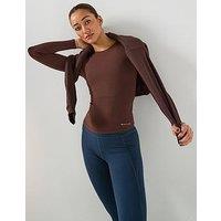 P.E Nation Womens Training Foundation Long Sleeve Top- Brown