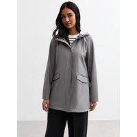 New Look Grey Unlined Shower Resistant Rain Coat