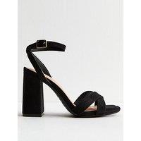 New Look Faux Suede Sandals - Black