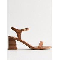 New Look Tan Brown Faux Leather Block Heel Sandals