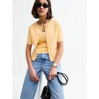 New Look Yellow Short Sleeve Button Cardigan