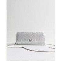 New Look Silver Metallic Woven Clutch Bag