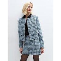 New Look Boucle Crew Neck Jacket - Blue