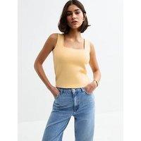 New Look Yellow Square Neck Knit Vest