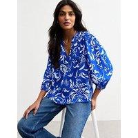 New Look Blue Pattern Print Top