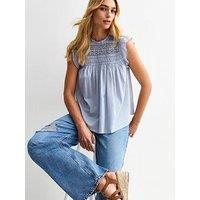 New Look Lace Panelled Sleeveless Top - Blue
